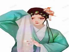 手绘京剧花旦唯美人物